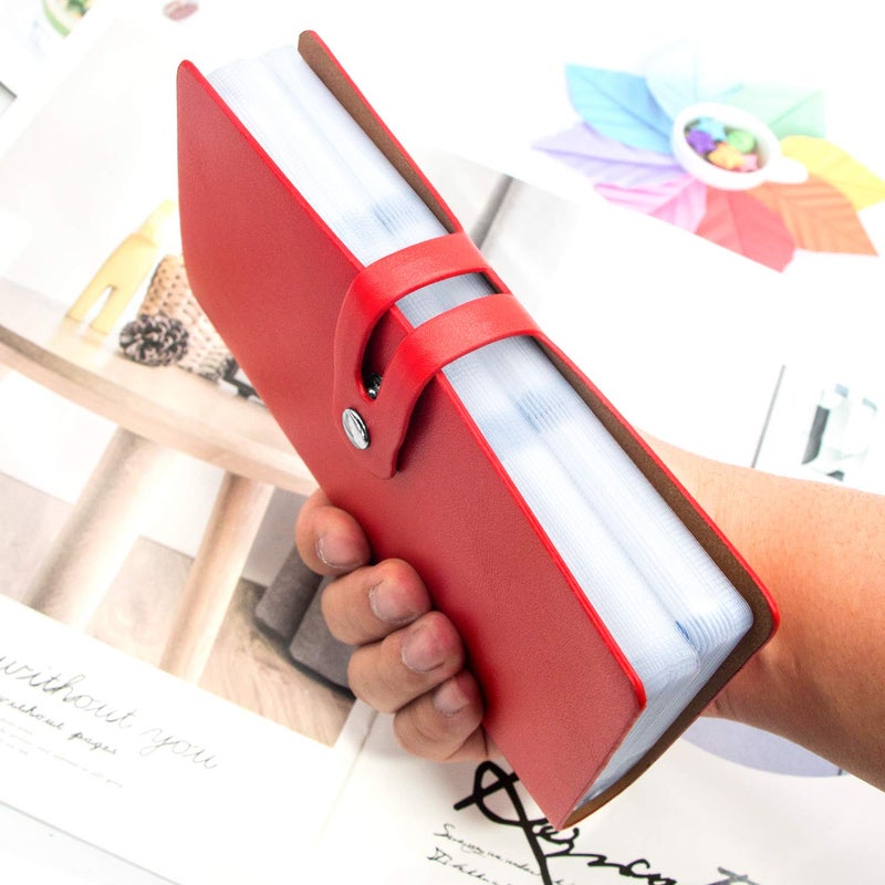 Padike RFID حامل بطاقات الائتمان، منظم بطاقات العمل، حامل بطاقات العمل مع 96 فتحة للبطاقات، واقي بطاقة الائتمان لإدارة بطاقاتك المختلفة لمنع الخسارة أو التلف (أحمر) - Image 4